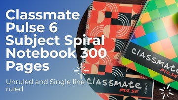 Classmate Pulse 6 Subject Spiral Binding Notebook Ruled & Unruled 300 Pages | Unboxing & review