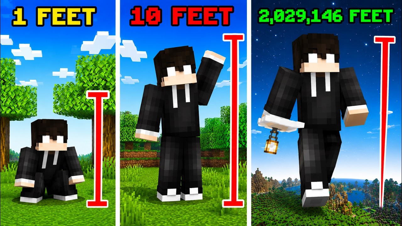 What Happens When You GROW BIGGER Every Minute in Minecraft?