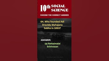 X-Standard Social Science | Choose the Correct Answer with Answers | Exam Preparation EM PART-7
