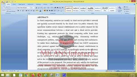 FAST SECURE AND ANONYMOUS KEY AGREEMENT AGAINST BAD RANDOMNESS FOR CLOUD COMPUTING IEEE PROJECT 2020