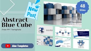 Abstract Blue Cube - PowerPoint Template 👉 FREE DOWNLOAD