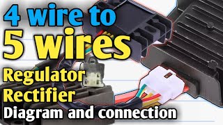4 wires to 5 wires Regulator rectifier Paano ang connection (wiring diagram)