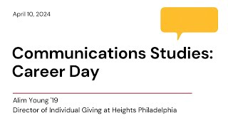 Alim Young '19 | Communication Studies | Director of Individual Giving at Heights Philadelphia