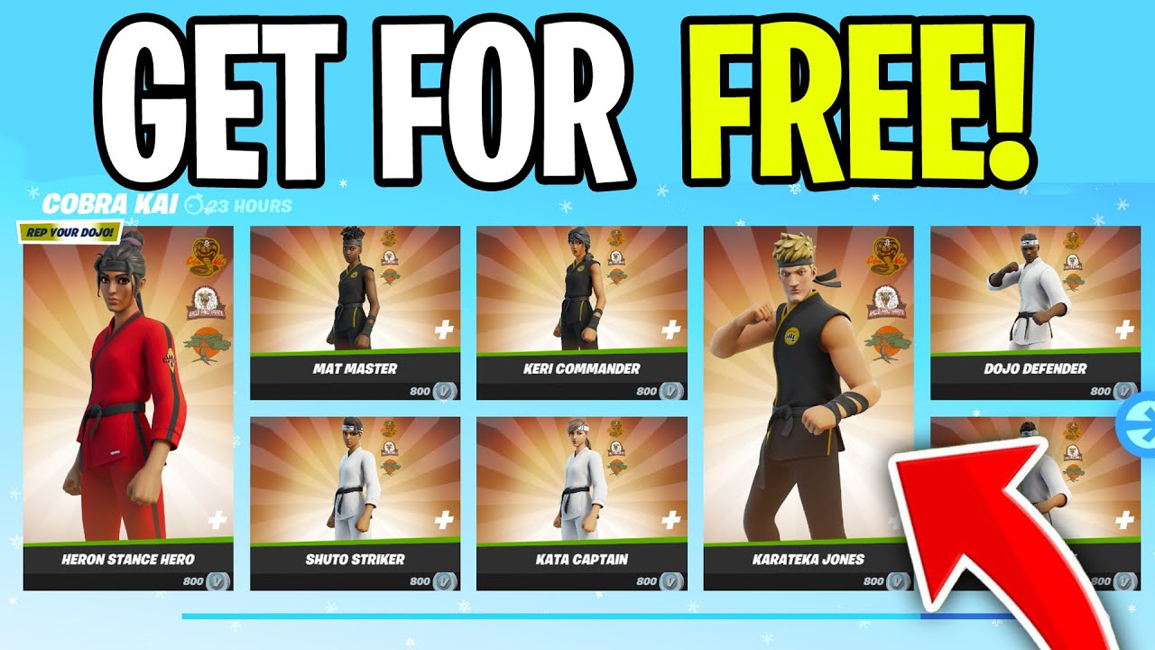 How To Get The NEW COBRA KAI Skins For FREE In Fortnite Chapter 3!