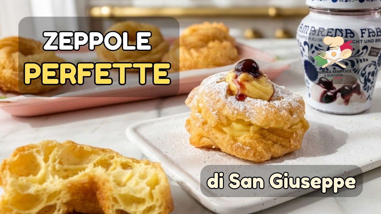 Le Zeppole di San Giuseppe perfette, gonfie e croccanti come in pasticceria!