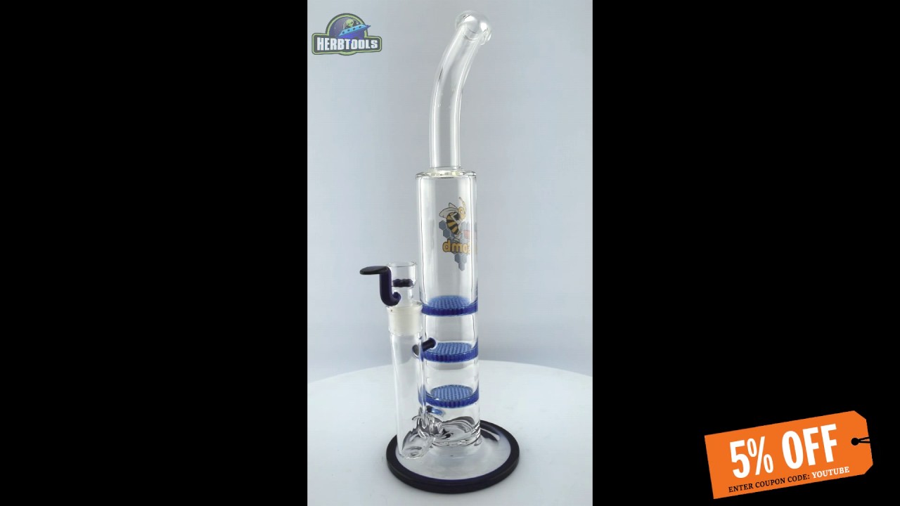 BLACK LEAF TRIPLE HONEYCOMB BONG  [HD] [HERBTOOLS]