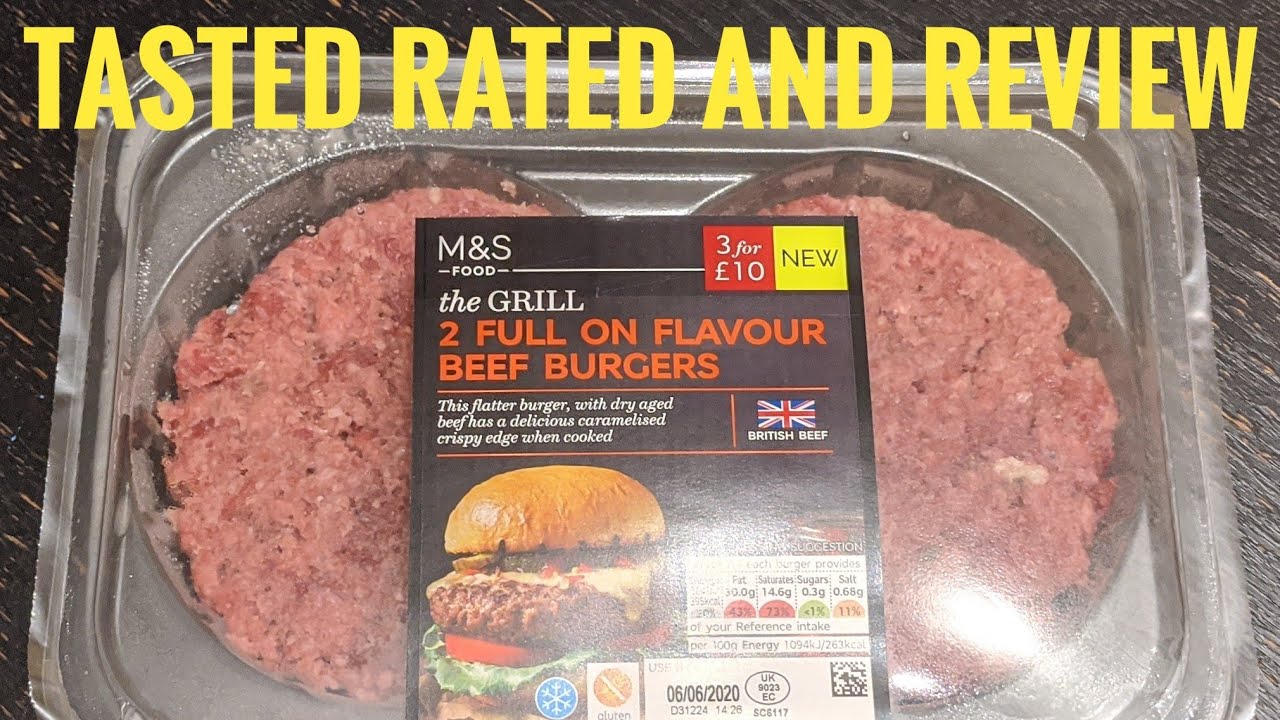 M&S Full on Flavour Beef Burgers Tasted Rated and Review - YouTube