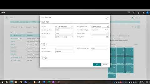 Copy a Job in Microsoft Business Central
