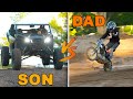 Pitbike vs side by side race  father vs son