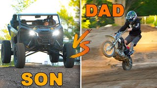 Pitbike VS Side By Side Race | Father VS Son!!!