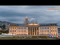 Tbilisi Cityscape Ceremonial Palace Aerial Drone View Georgia