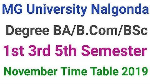 MGU Degree 1st 3rd 5th Semester Time Table 2019 | MGU Degree 1st Sem 3rd Sem 5th Sem Time Table 2019