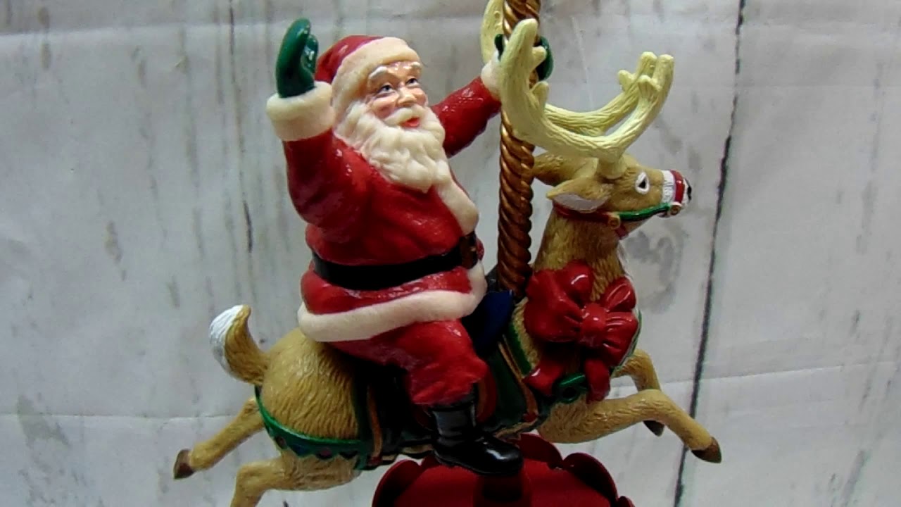 Mr Christmas Santa Reindeer Carousel Tree Topper eBay Listing YouTube