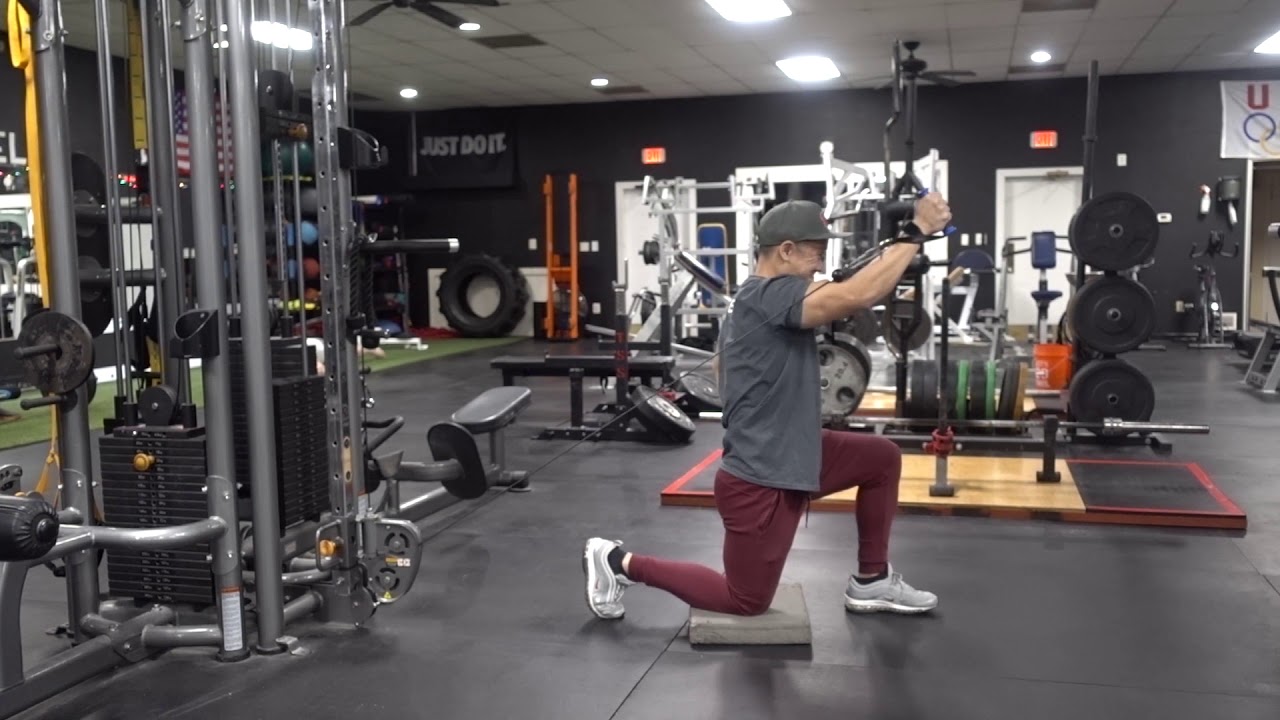 Cable Half Kneeling Single Arm Shoulder Press YouTube