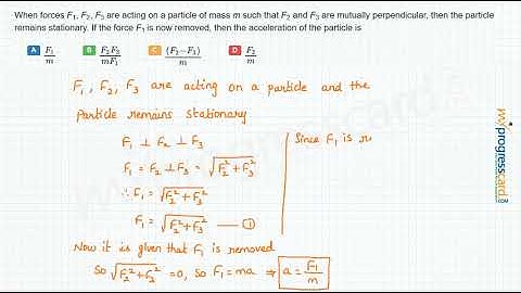 When forces F1, F2, F3 are acting on a particle of mass m such that F2 and F3