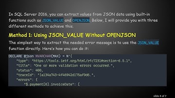 Extracting Values from JSON in SQL Server