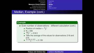 Lecture 3: Describing Data