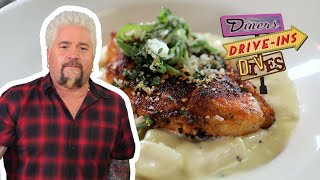 Guy Fieri Eats Spicy Chicken Gnocchi | Diners, DriveIns and Dives | Food Network