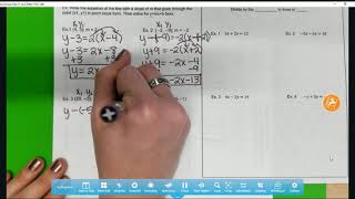Notes Video  Point Slope Form