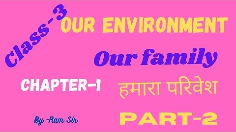 Our Environment Class-3. Chapter-1 Our Family. हमारा परिवेश कक्षा-3। पाठ-1 हमारा परिवार। Part-2