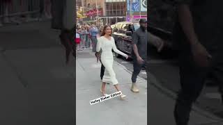 Making the Sidewalk Her Catwalk: Hailey Bieber in NYC to Promote Skincare Line #model #haileybieber