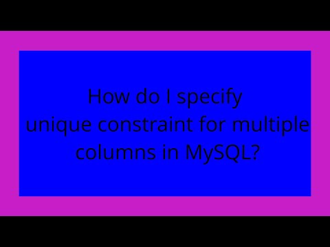 How do I specify unique constraint for multiple columns in MySQL?