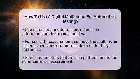 How To Use A Digital Multimeter For Automotive Testing? - Talking Tech Trends