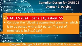 Famous GATE CS 2024 | Set 2 | Question: 55 Consider the following augmented grammar, which is to be parsed Net Worth