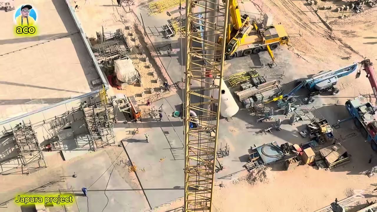 Erection of 40 metters long pipe | vertical erection @ the back of long vessel | japura samsung pro.