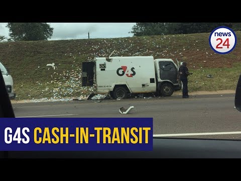 WATCH: Shots fired as robbers blow up cash-in-transit van near Pretoria