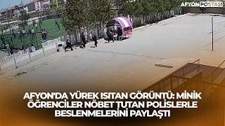 Afyonda Yürek Isıtan Görüntü Minik Öğrenciler Nöbet Tutan Polislerle Beslenmelerini Paylaştı