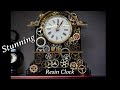 392 elegant resin clock with gears