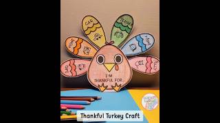Thankful Turkey Craft ❣️🦃 #shorts #subscribe #thanksgiving #turkey #diy #creativeteaching #teacher