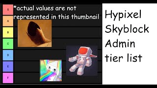 Hypixel Skyblock Admin Tier List