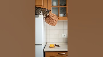 😺One Chance. One Basket. One Mouse. 緊張！チャンスは一度きり。罠は一つ。ターゲットは、一匹のネズミ。 #shorts #tabbycat #trap