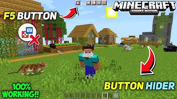 Button Hider & F5 Button Mods For Minecraft Pe | Minecraft Pe 1.19 Mods And Addons in Hindi
