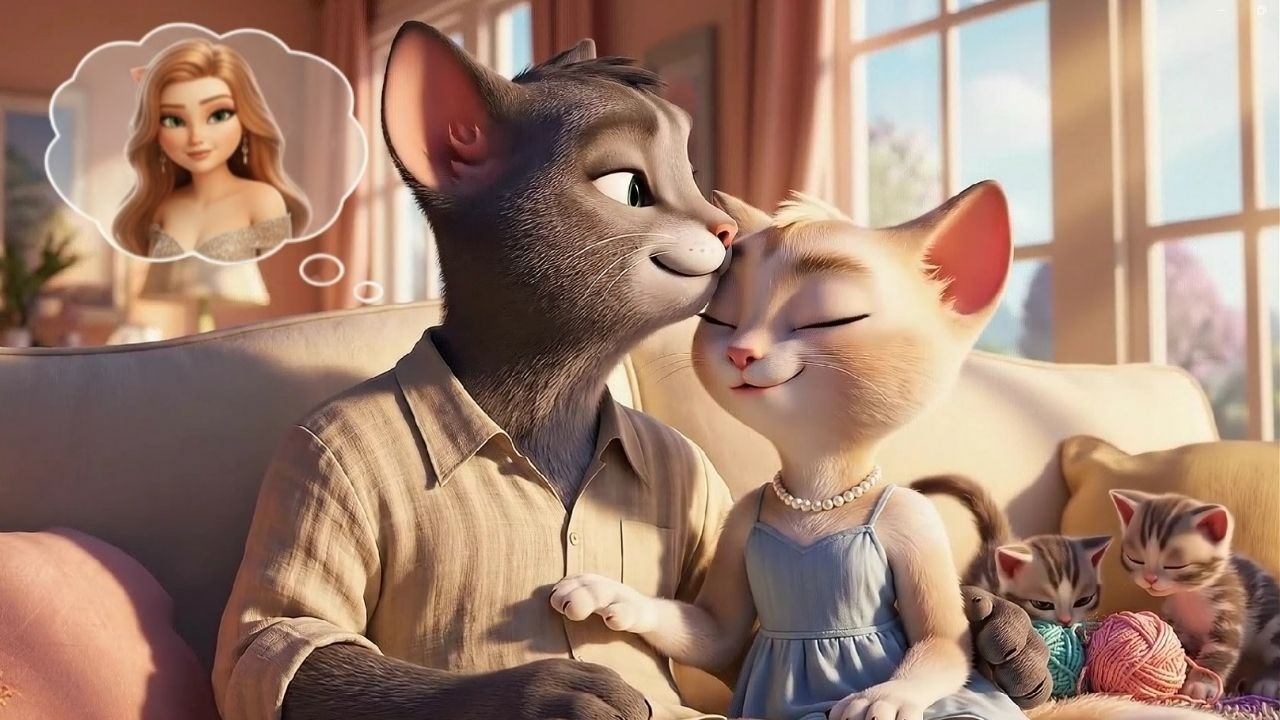 What happened to the father cat when the family was so Happy?🐱💕| AI cat story