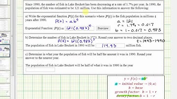 Ex: Determine the Half-Life of a Fish Population Graphically (TI84)