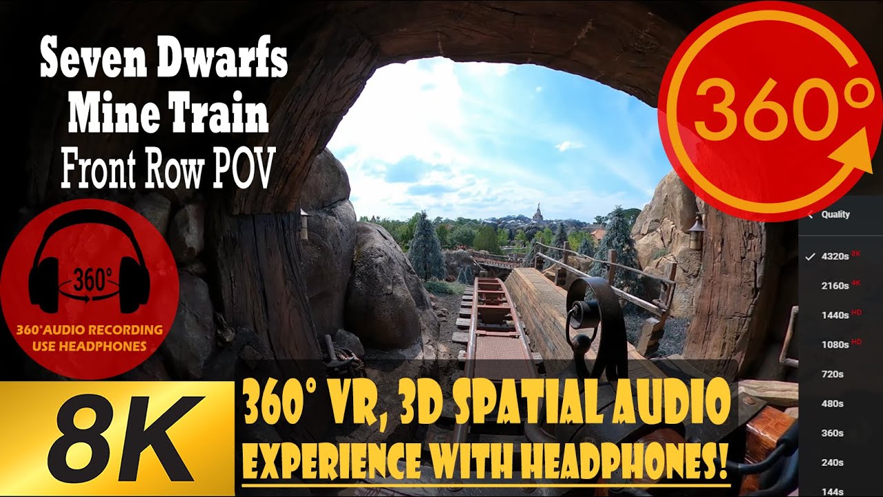 Seven Dwarfs Mine Train 8K 360 VR Spatial Audio Magic Kingdom