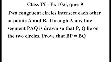 Class 9 Maths | Chapter 10 | Exercise 10.6 Q9 | Circles | NCERT class 9 maths exercise 10.6 ques 9