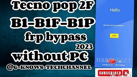 Tecno pop 2f  B1F/B1P/B1  frp bypass 2023 without PC