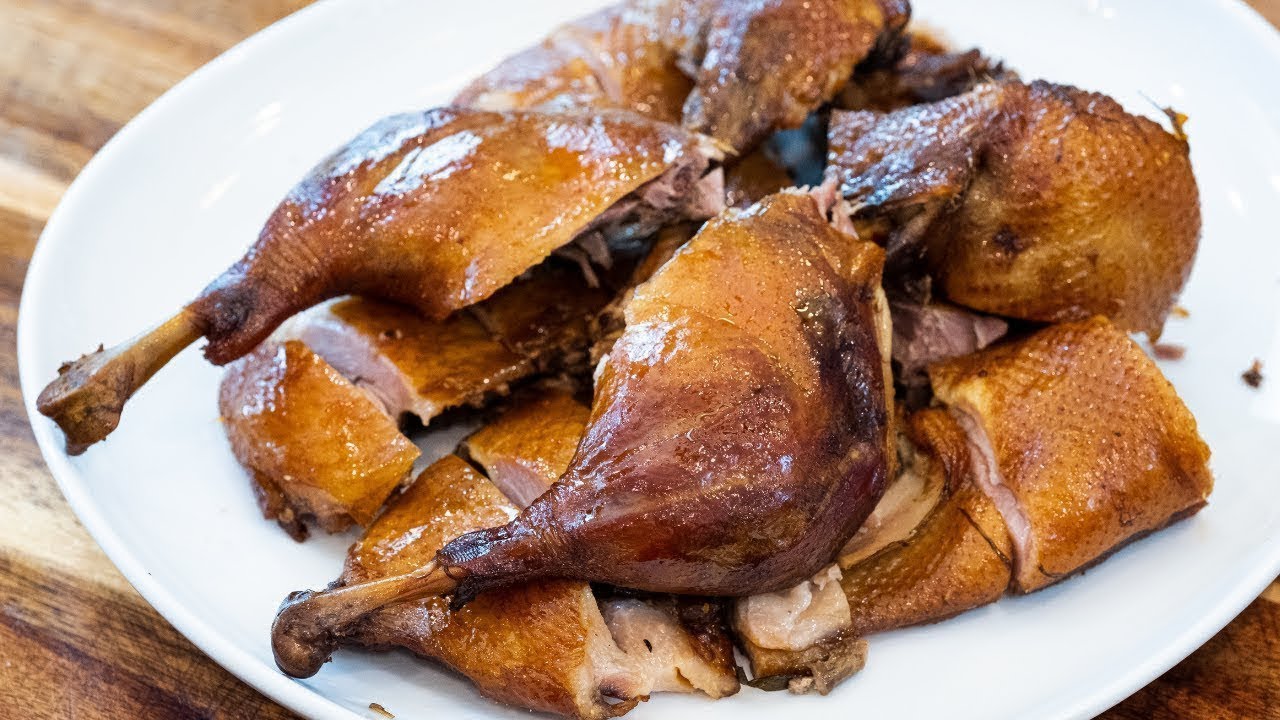 Whole Duck with Green Peppercorn Glaze Recipe, Alex Guarnaschelli