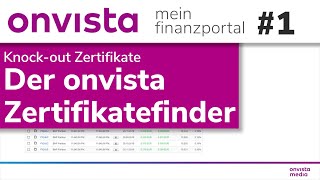 Zertifikate Finden Mit Dem Onvista Zertifikate Finder Youtube