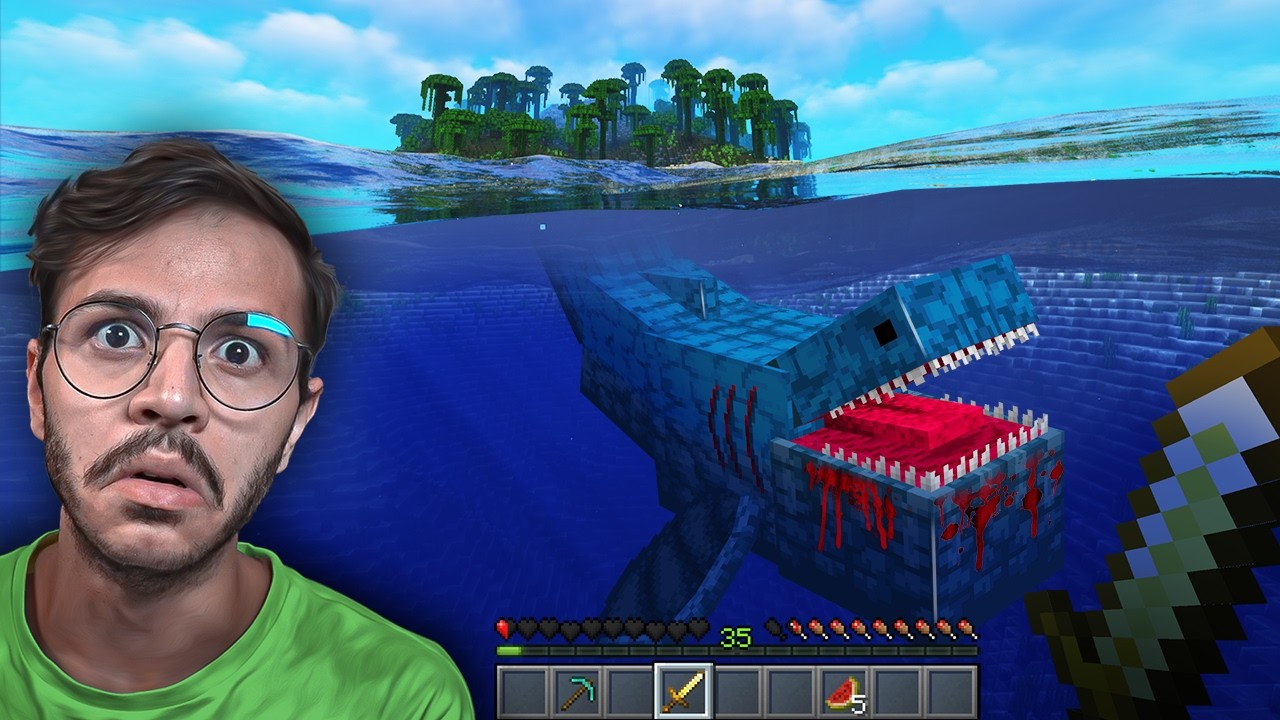 ماين كرافت واجهت وحش الاسطورة الغامضة بلووب !!🐋