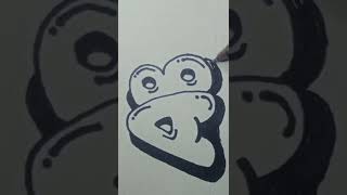 HOW TO WRITE IN BUBBLE LETTERS USING BRUSH PENS #bubble #youtubeshorts #alphabet #relaxing  #art