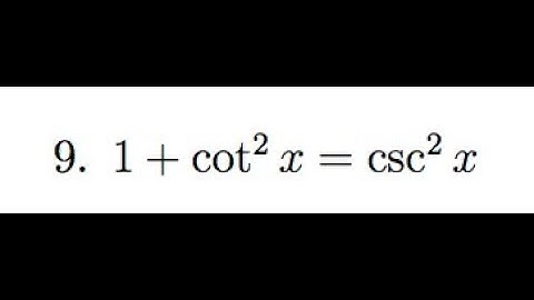prove (1 + cot^2(x) = csc^2(x)