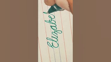 Elizabeth writing neatly in cursive. comment your name please. #video #calligraphy #shortsviral