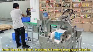 Boxes auto stack 2 layers and bundle together for pharmacy industry packaging #medical #box #packing