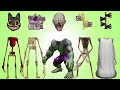 WRONG HEADS SIREN HEAD CAR, GREEN HOUSE HEAD, SCARY HOUSE, SIREN HEAD DOUBLE, SIREN HEAD THUNDERBOLT