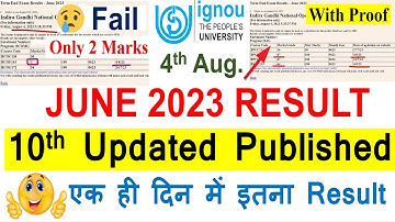 {Breaking News } IGNOU June 2023 Result 10th Update Published | एक ही दिन में इतना Result Declare